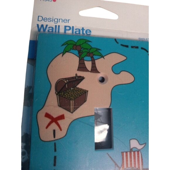 Pirate Treasure Map Designer Wall Plate Single Toggle Light Switch Screws NEW - Picture 3 of 5